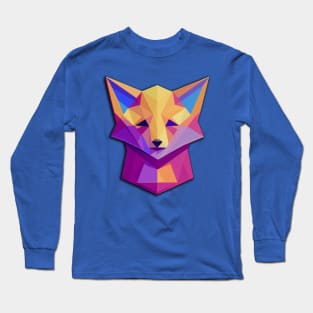 Colorfull low-poly isometric Fox Long Sleeve T-Shirt